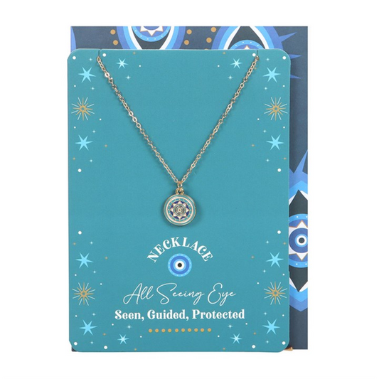All Seeing Eye Necklace on Greeting Card