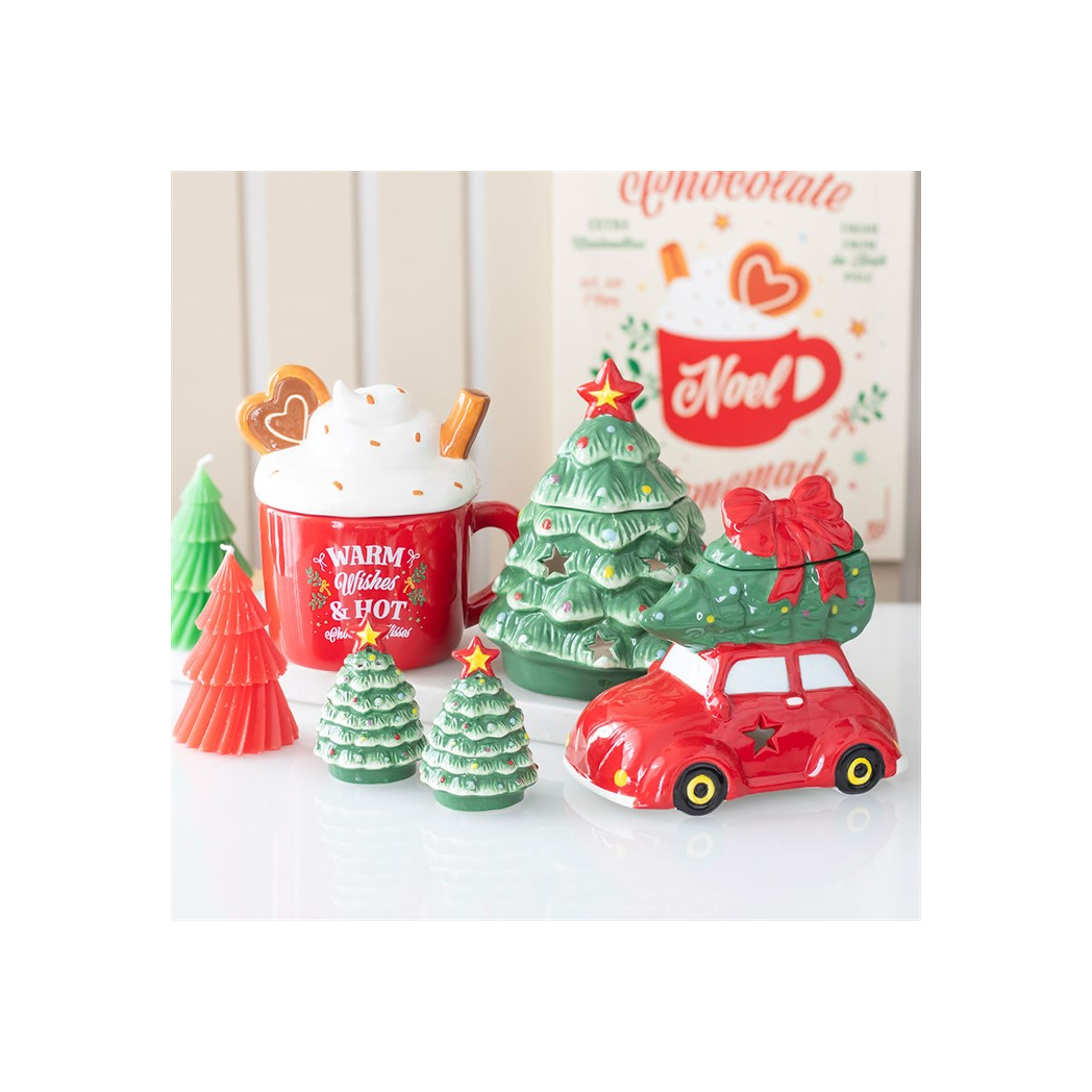 Nostalgic Car with Christmas Tree Ceramic Oil Burner
