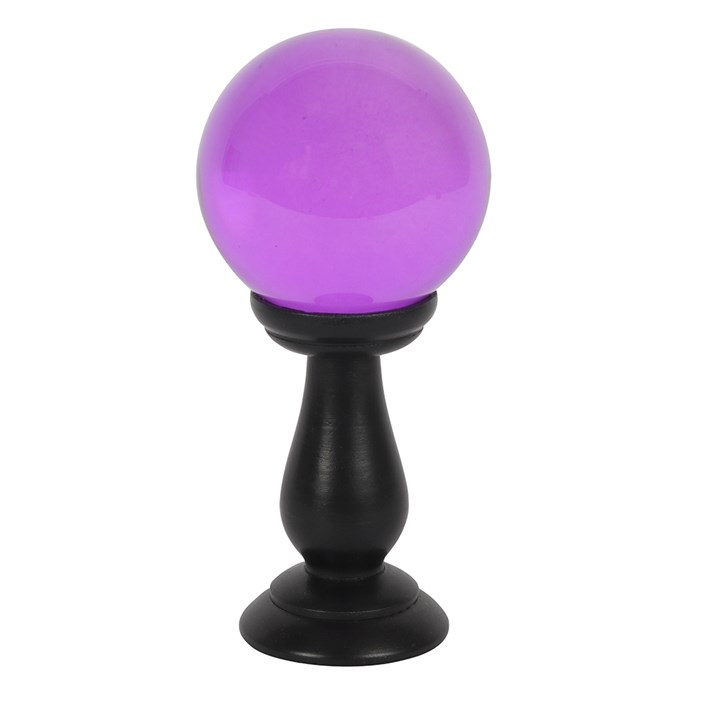 Small Purple Crystal Ball on Stand