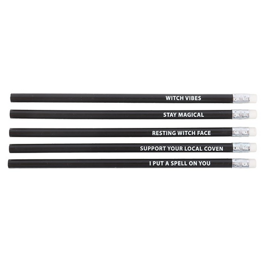 The Coven Club Set of 5 Witchy Pencils