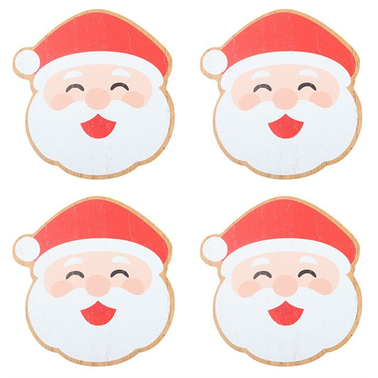 Jolly Santa Christmas Coaster Set