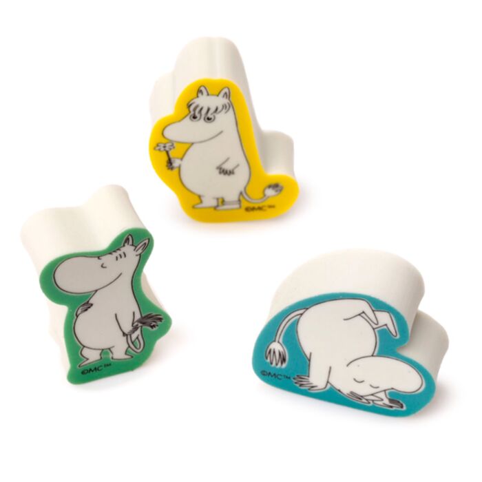 Moomin 3 piece shaped eraser set