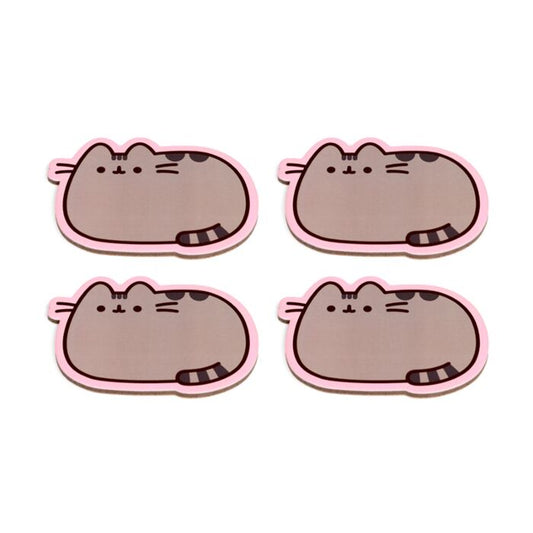 Set of 4 Cork Novelty Coasters - Pusheen the Cat