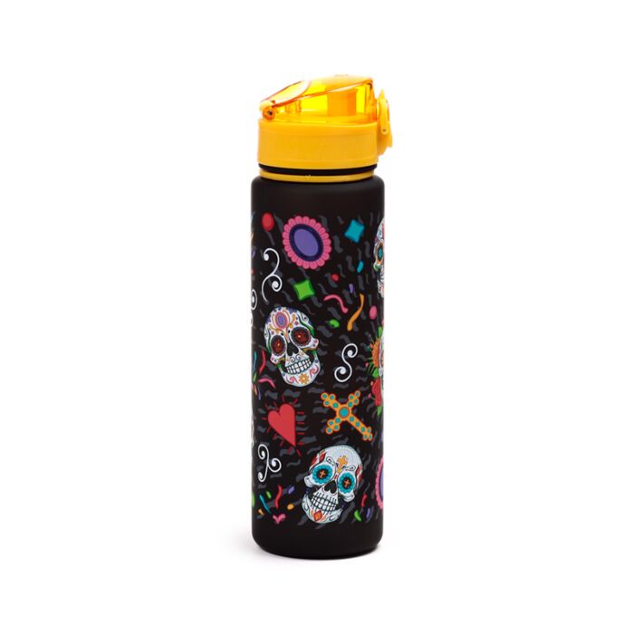 600ml Shatterproof Pop Top Water Bottle - Day of the Dead