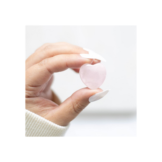 I Love You Rose Quartz Crystal Heart in a Bag