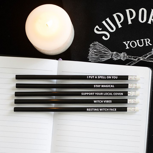 The Coven Club Set of 5 Witchy Pencils