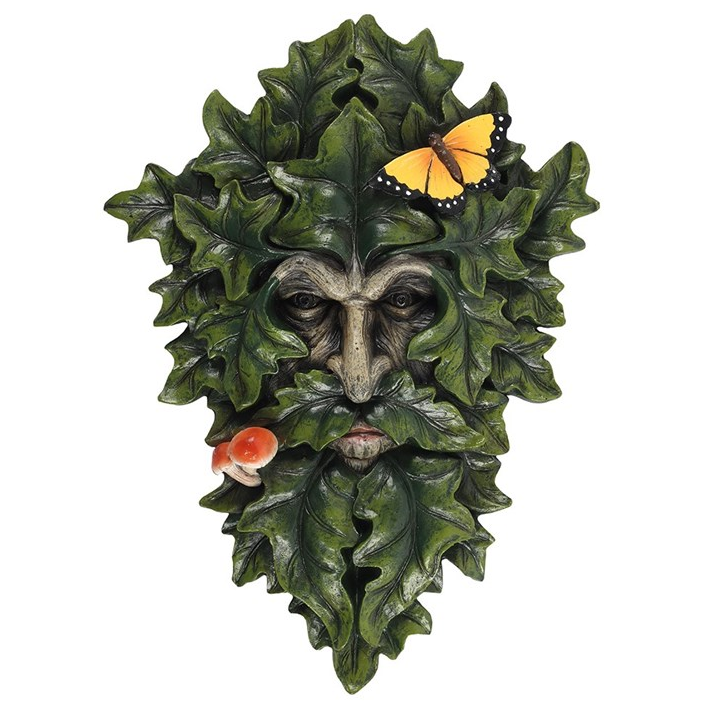 29x21cm Leafy Green Man Wall Plaque
