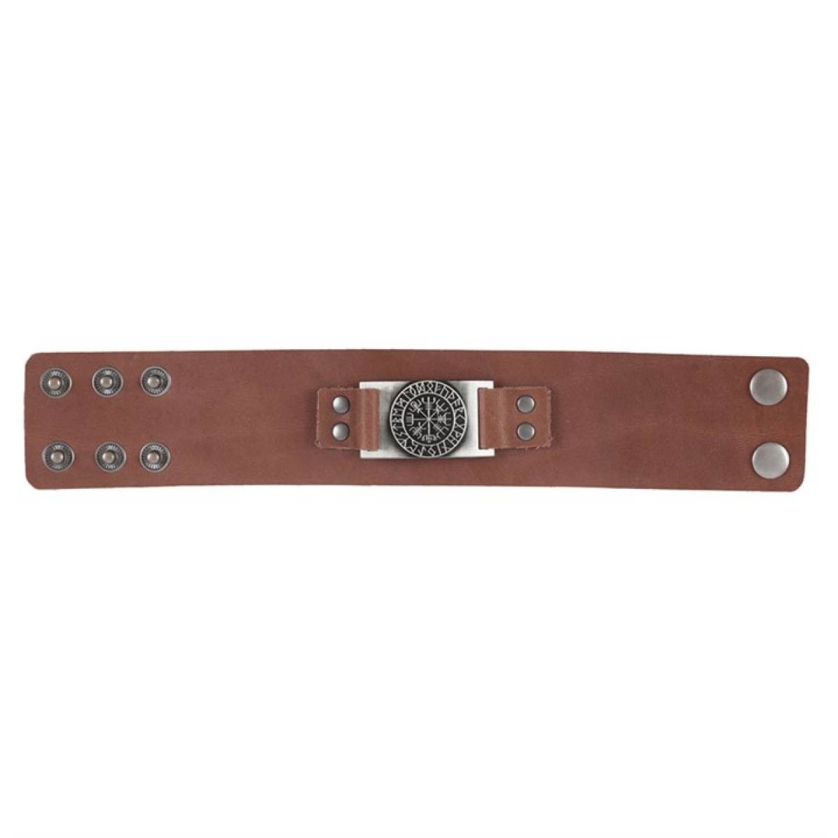 Viking Compass Leather Cuff Bracelet