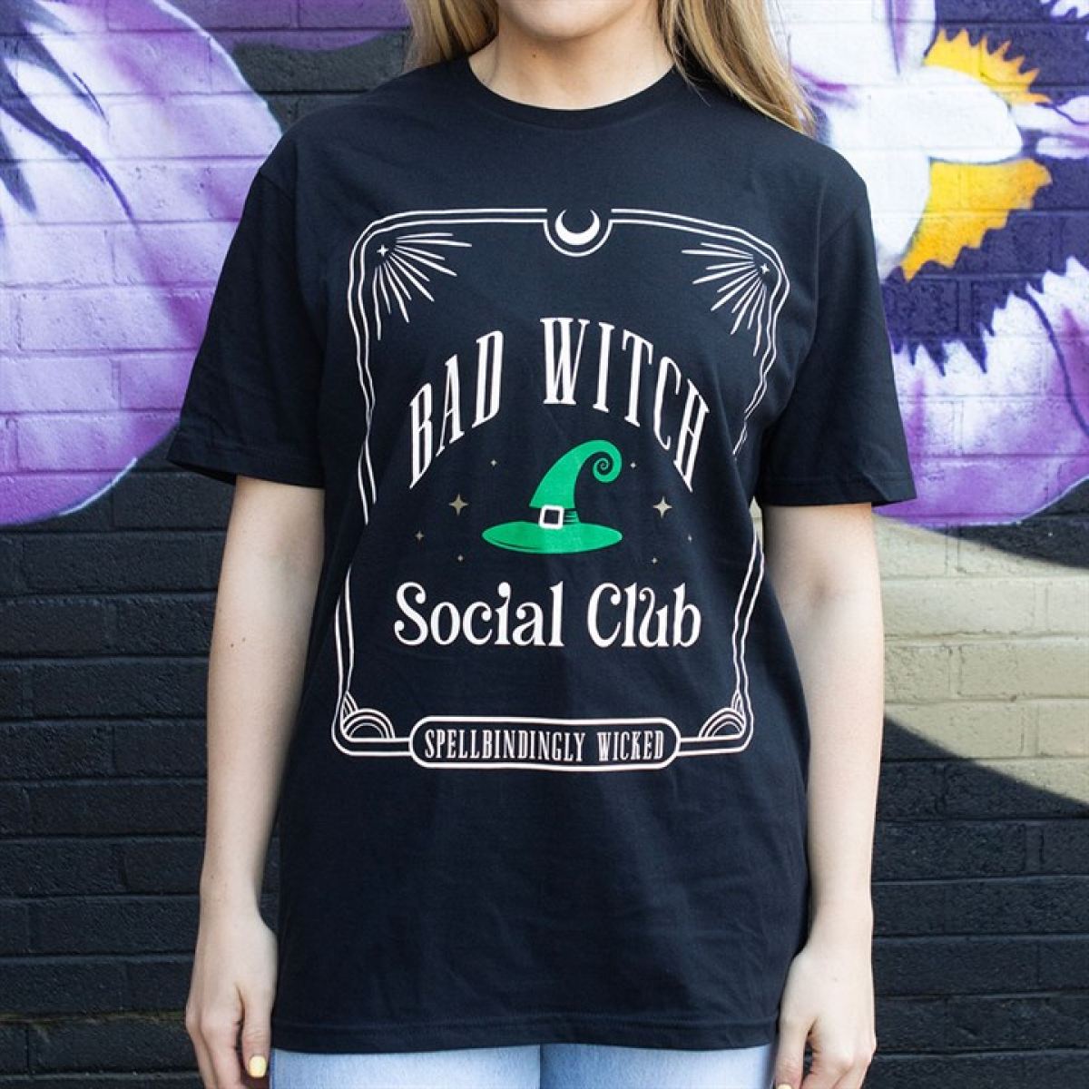 Green Bad Witch Social Club Unisex T-shirt Size L