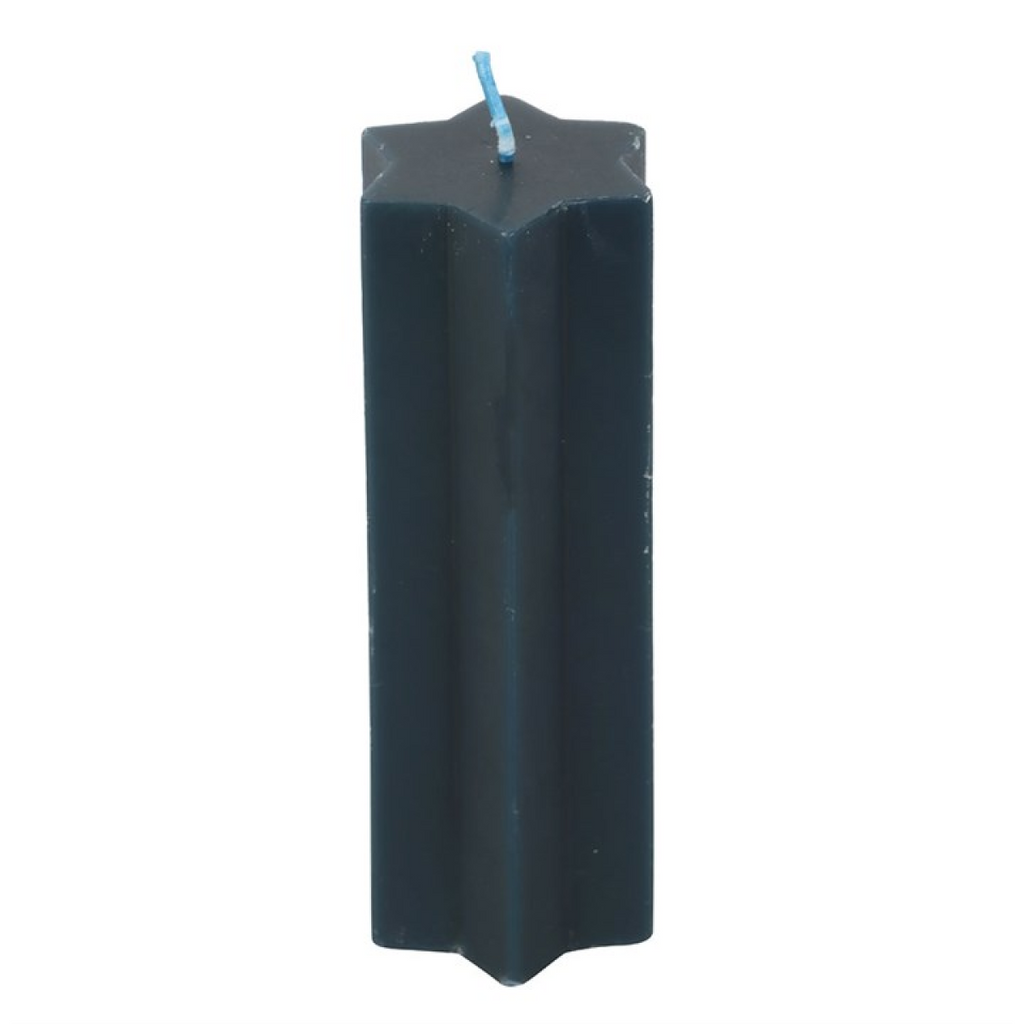 Navy Starry Night Star Shaped Taper Candle