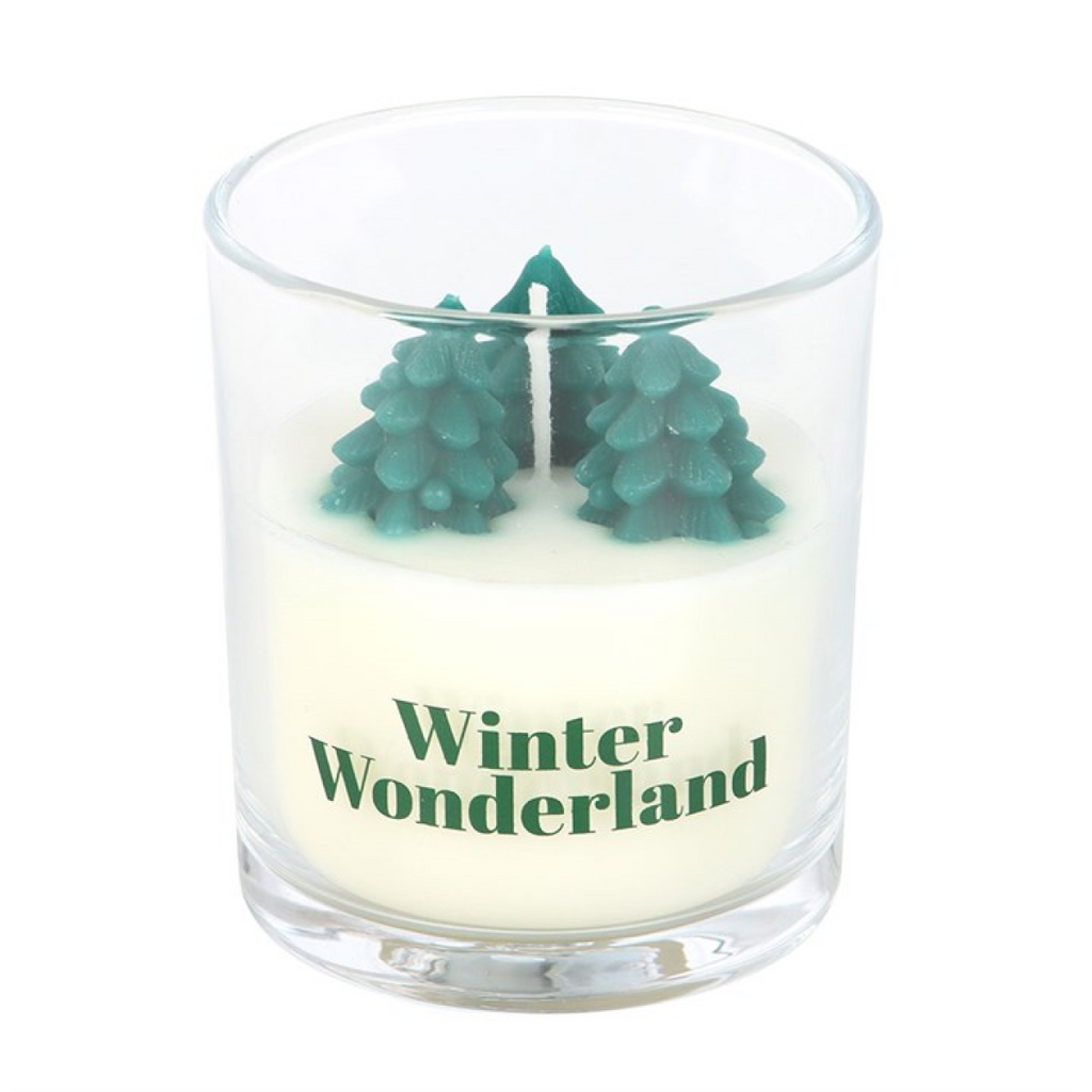 Winter Wonderland Candle with Tree Scene