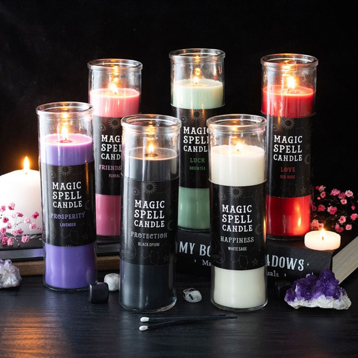 Happiness White Sage Magic Spell Tube Candle
