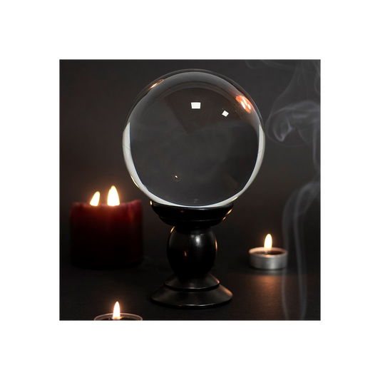 Large Clear Crystal Ball on Stand