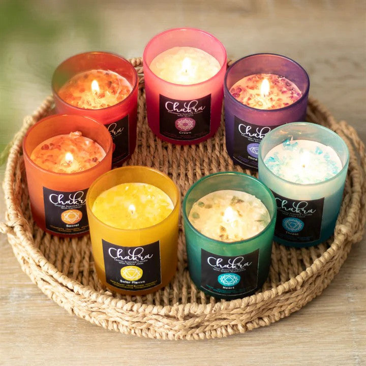 Chakra Crystal Chip Candle