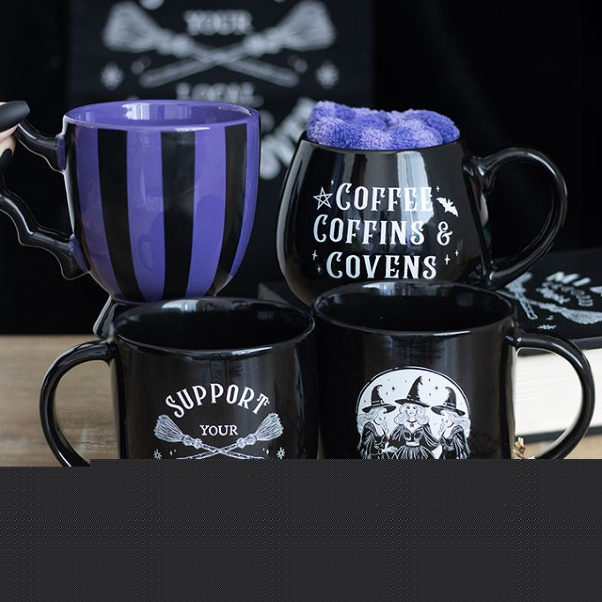 Purple Striped Bat Wing Teacup