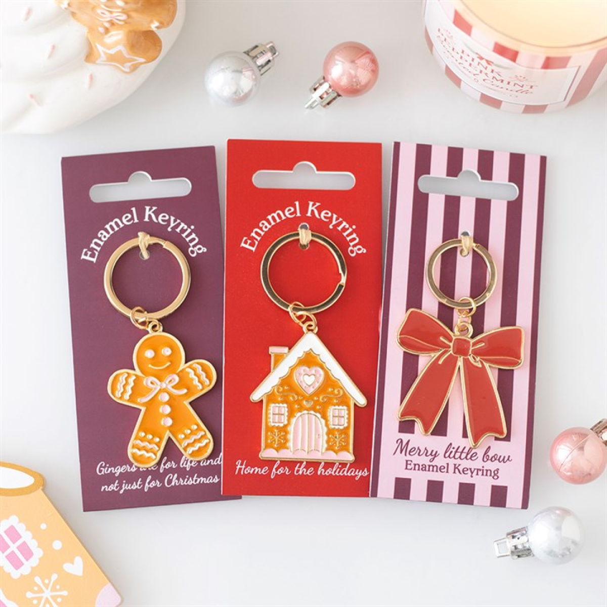 Pink Gingerbread Man Keyring