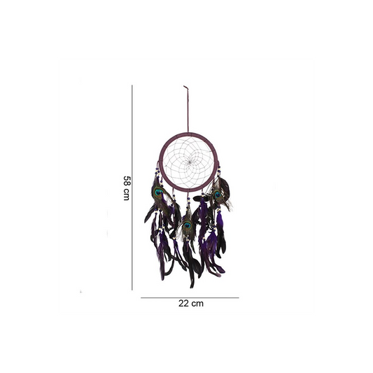 Purple Peacock Feather Dreamcatcher