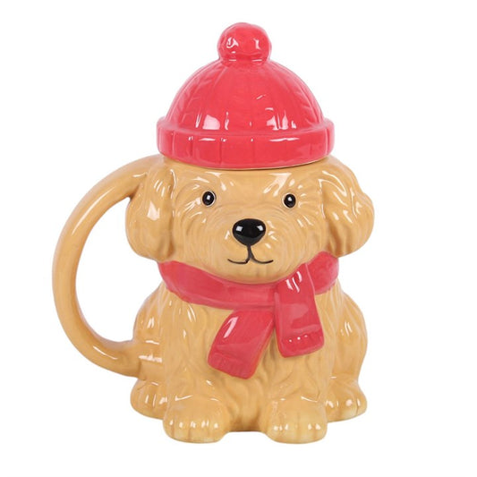 Winter Puppy Lidded Mug