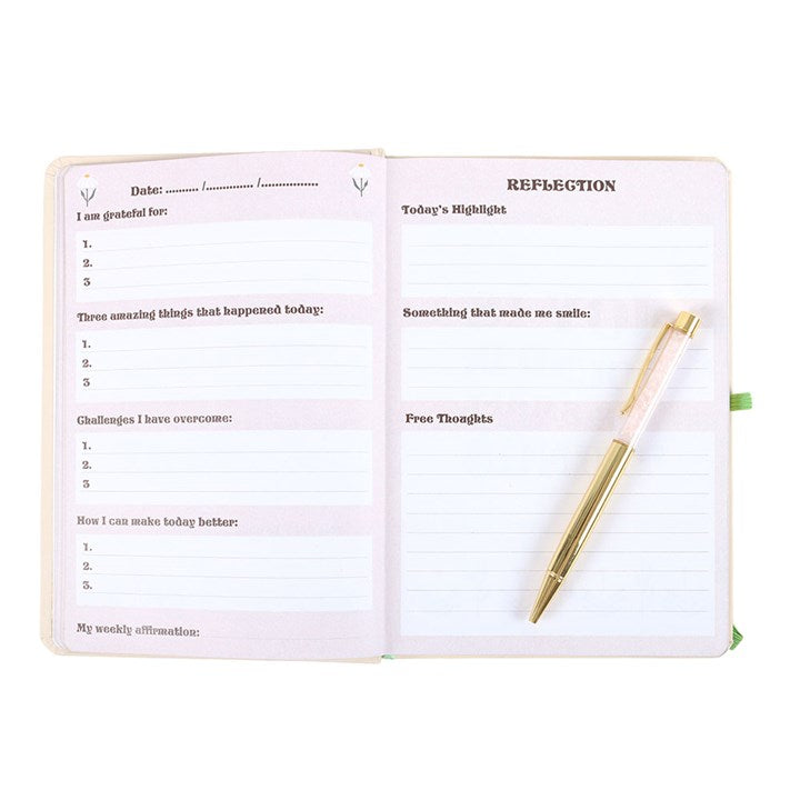 Keep Going, Keep Growing A5 Notebook with Rose Quartz Pen