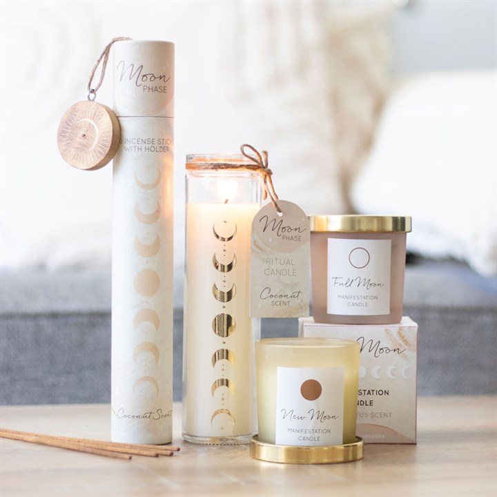 Coconut Moon Phase Candle in Glass Tube
