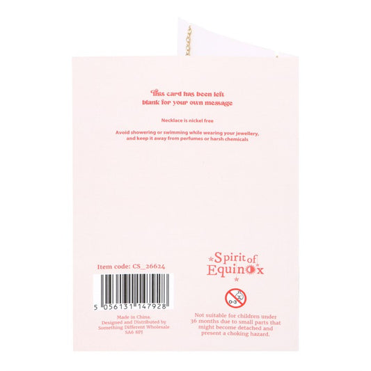The Sun Celestial Rose Quartz Necklace Card