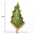 Lost in the Forrest -  Enamel Leaf Wooden Bowl - 33x17cm