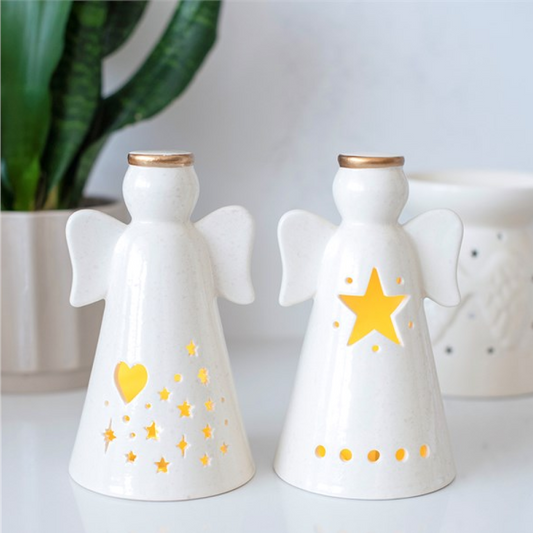 Set of 2 Small LED Angel Decorations