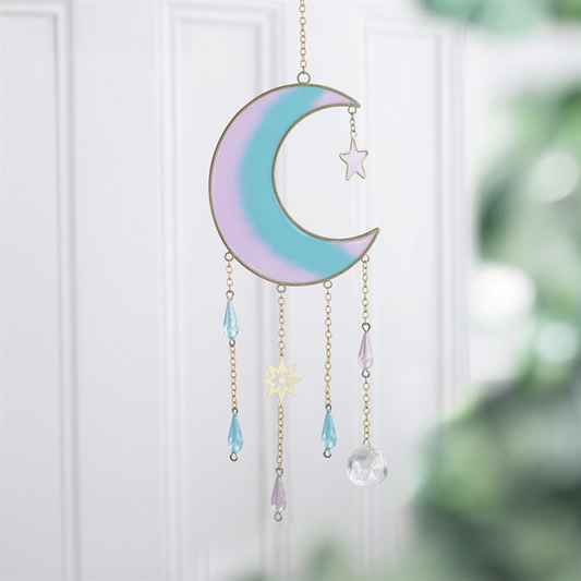 Iridescent Crescent Moon Suncatcher
