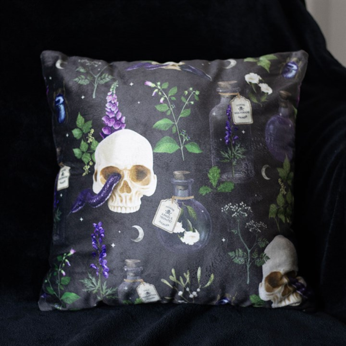 35cm Square Venom & Vines Print Cushion