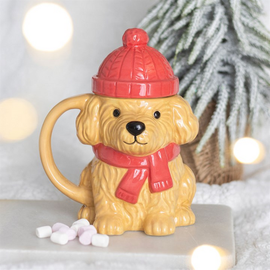 Winter Puppy Lidded Mug