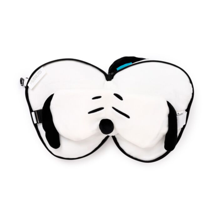 Relaxeazzz Peanuts Snoopy Shaped Plush Travel Pillow & Eye Mask