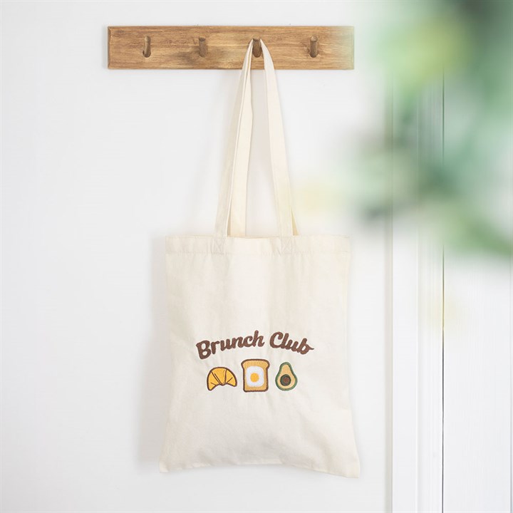 Brunch Club Embroidered Tote Bag