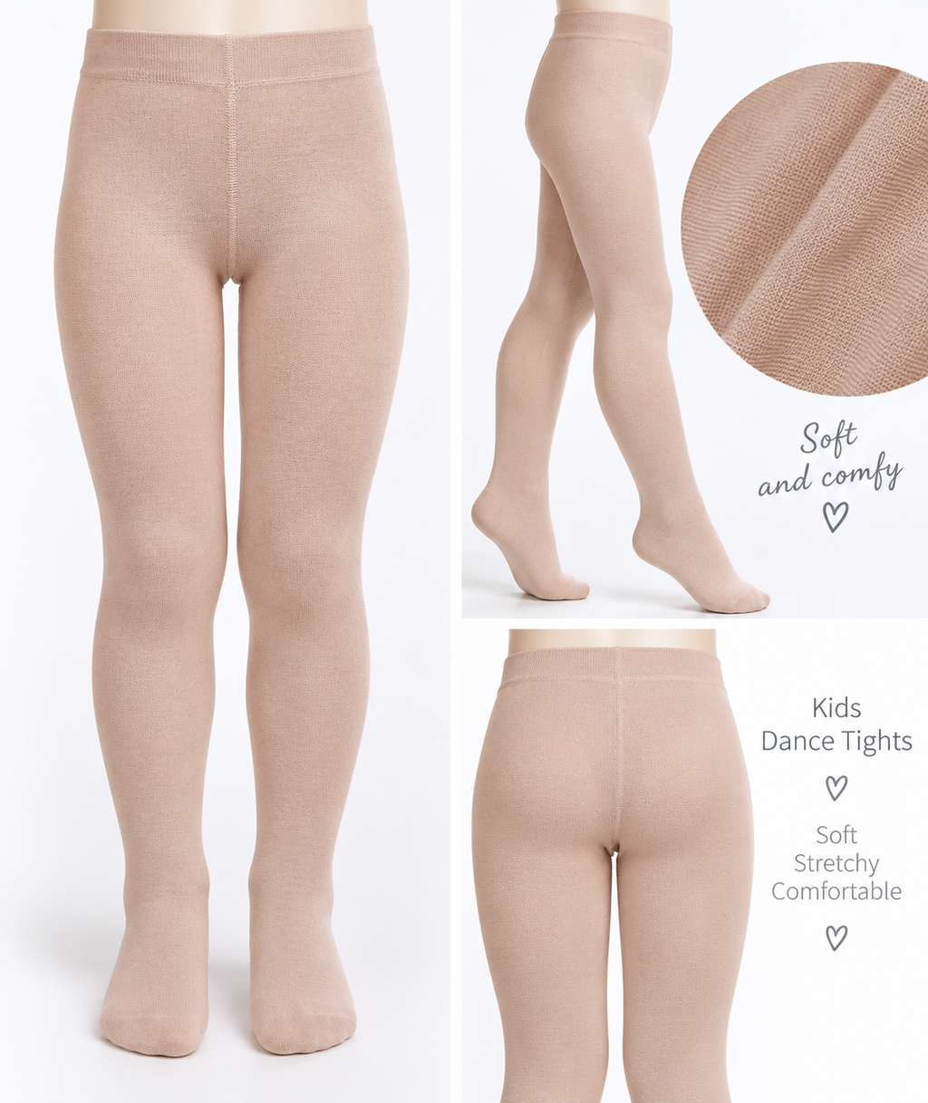Girls 3 pack beige silky tights