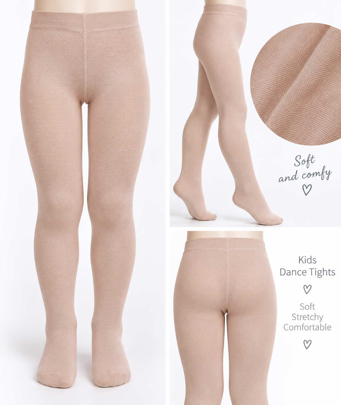 Girls 3 pack beige silky tights
