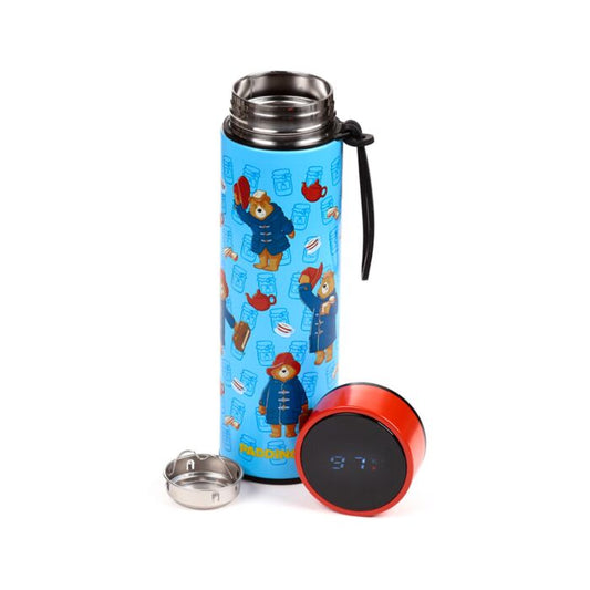 Reusable Insulated Drinks Bottle with Digital Thermometer - Paddington Bear
