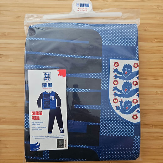 England Football pyjamas 4-10 years