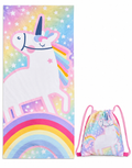 Unicorn fold out towel bag
