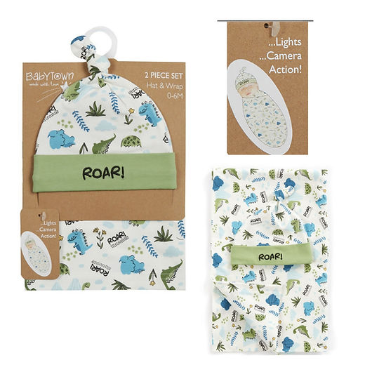 Baby Headband or Hat with a Swaddle Blanket Gift Sets – 0–6 Months
