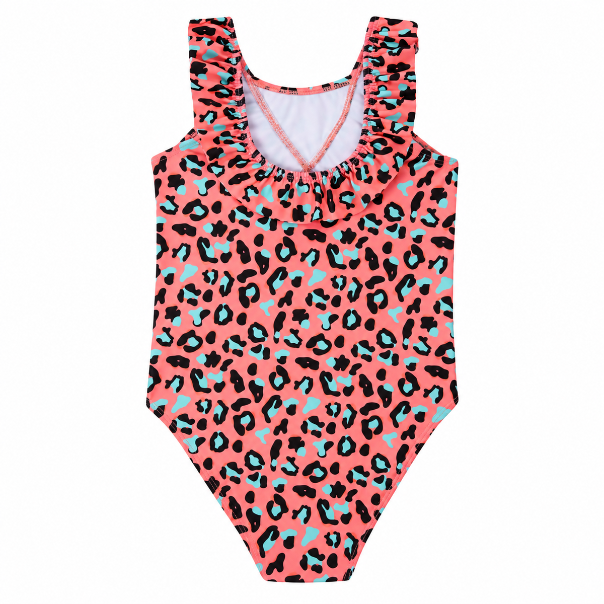 Girls leopard print swimming costume by Red Melon