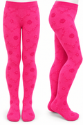 Girls pink patterned Nylon tights 3-12 years