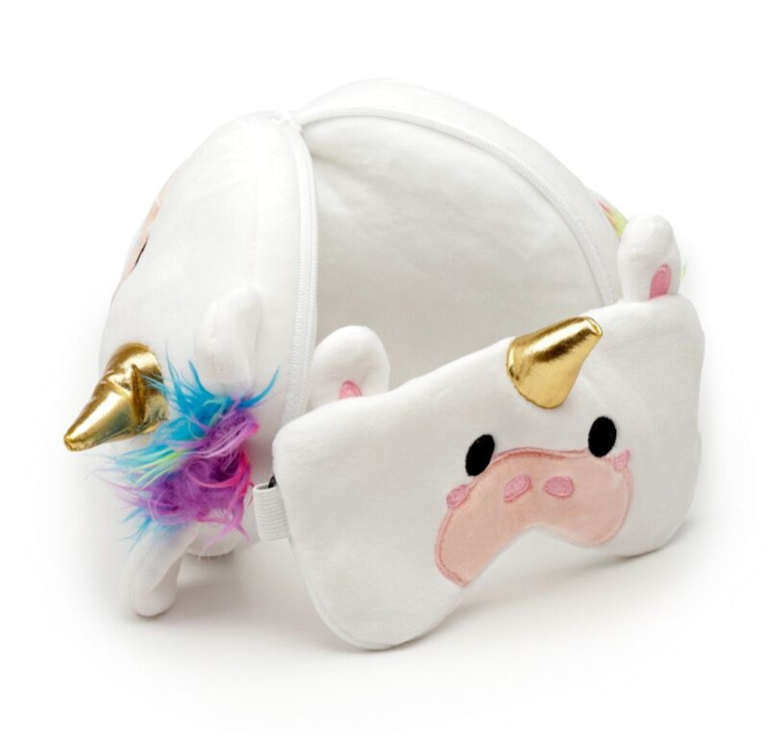 Relaxeazzz Plush Travel Pillow & Eye Mask
