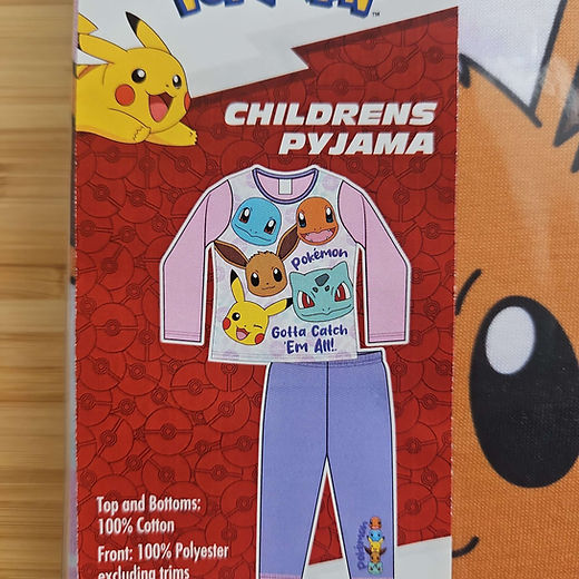 Pokemon long sleeve pyjamas girls
