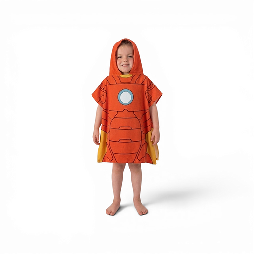 Marvel Ironman Hooded Poncho towel kids