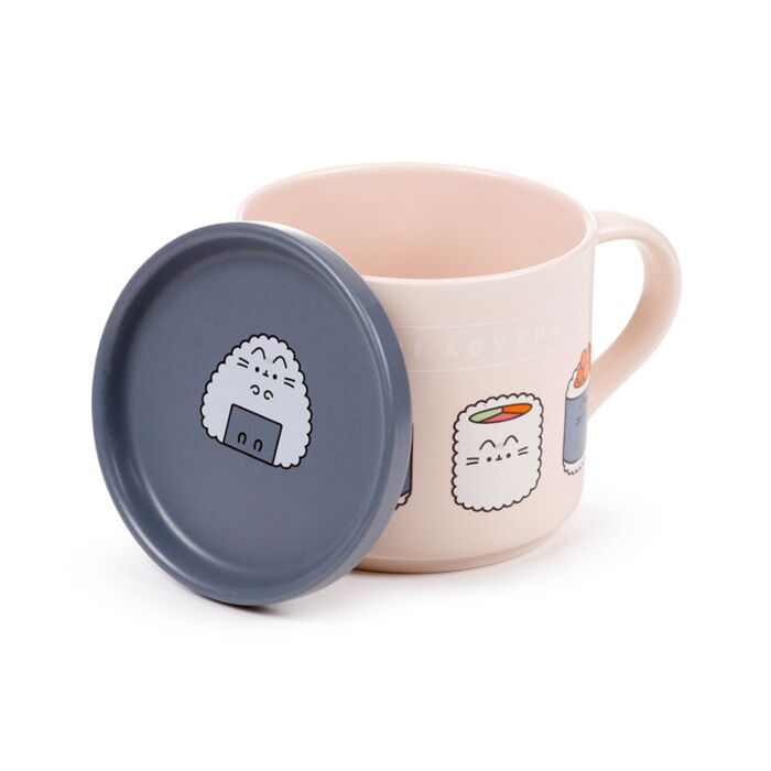 Porcelain Mug & Coaster Lid Set - Pusheen the Cat Bento Club Sushi Lover