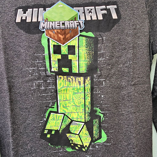 Minecraft Boys' T-Shirt & Long Sleeve Top – Creeper Design