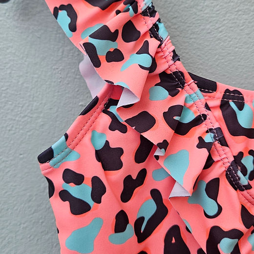 Girls leopard print swimming costume by Red Melon