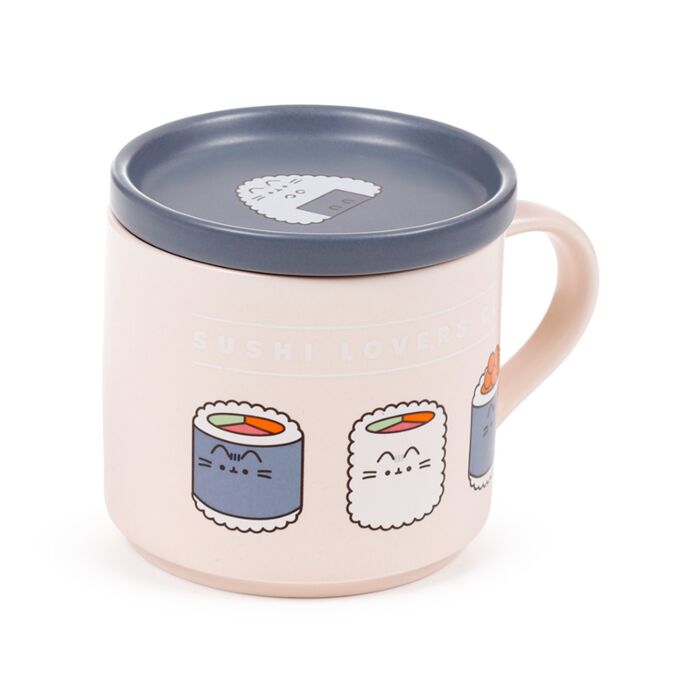 Porcelain Mug & Coaster Lid Set - Pusheen the Cat Bento Club Sushi Lover