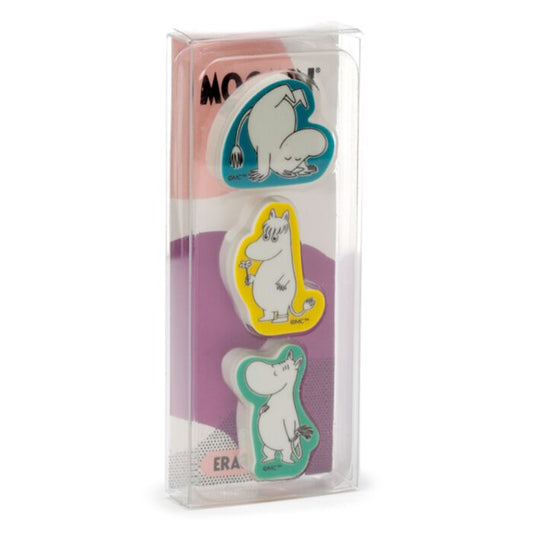 Moomin 3 piece shaped eraser set