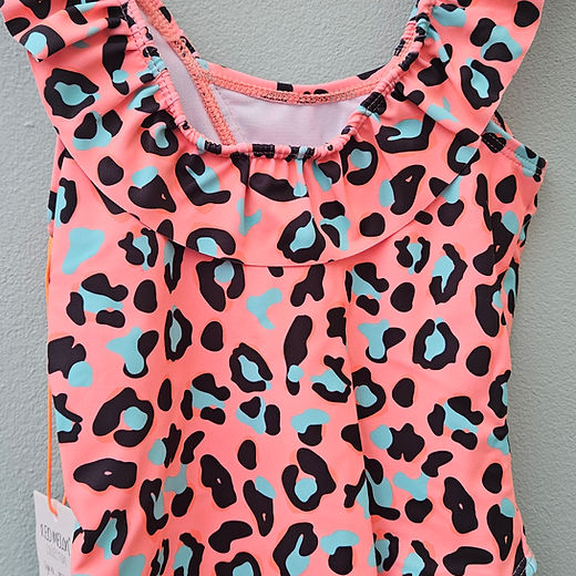 Girls leopard print swimming costume by Red Melon