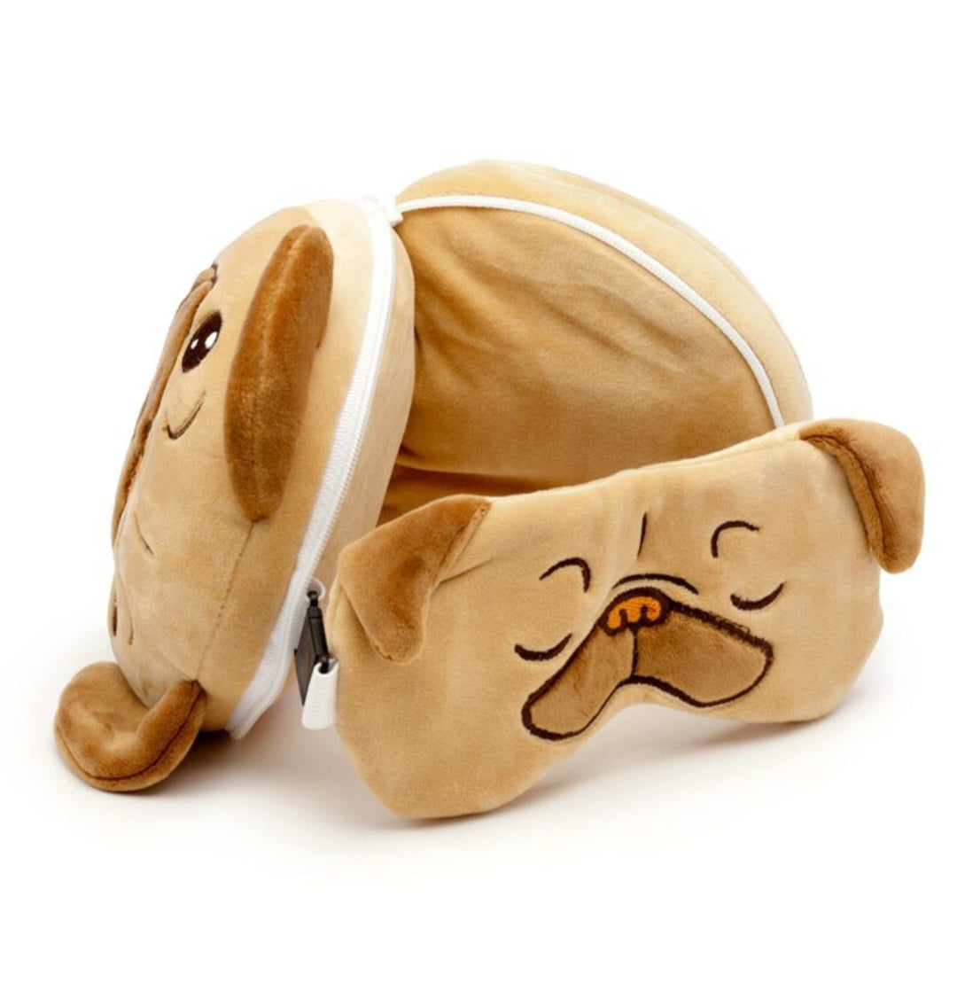Relaxeazzz Plush Travel Pillow & Eye Mask
